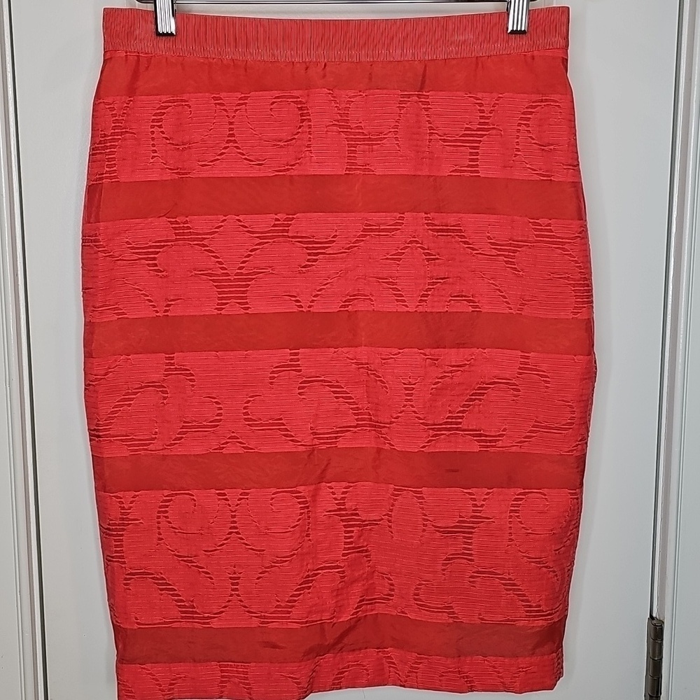 Ann Taylor Coral Fully Lined Skirt - Size 8 - Picture 3 of 7